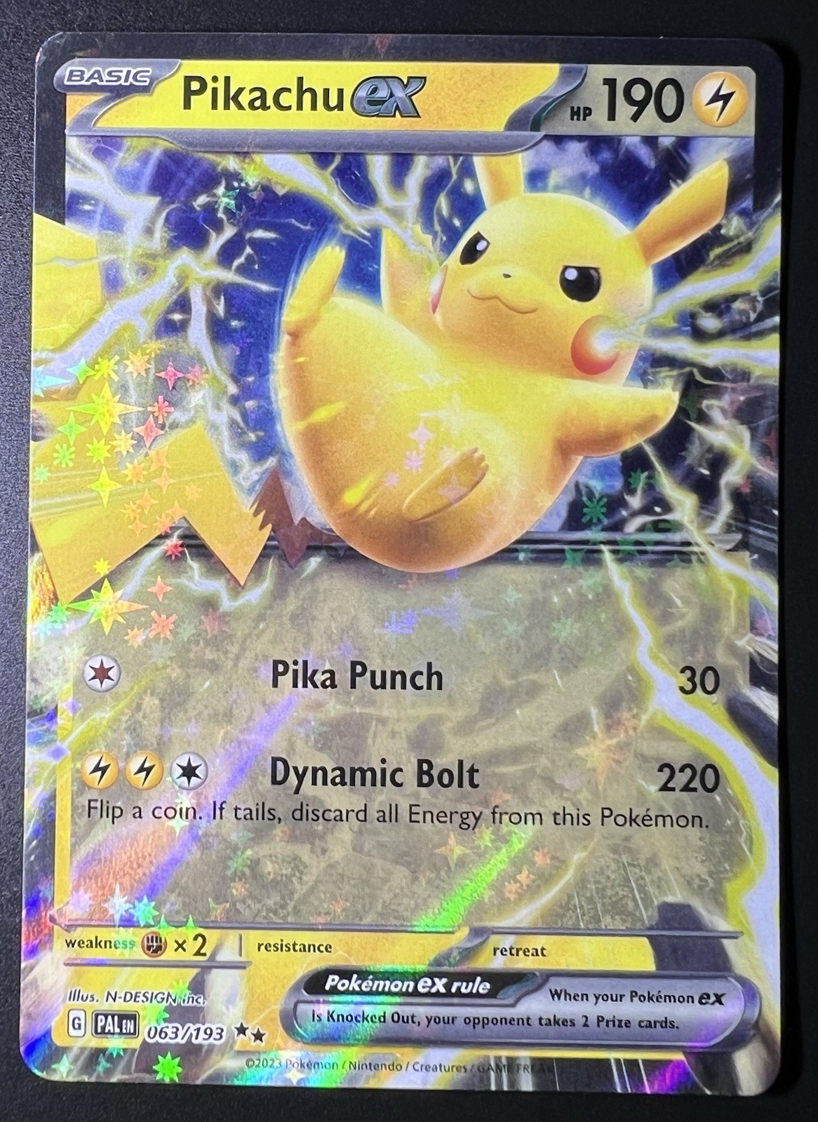 Pikachu ex 063/193 Sv02: Paldea Evolved Holo-NM