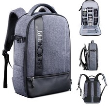 K F Concept KF13.044 Large DSLR Camera Backpack - Gray / New Never Used