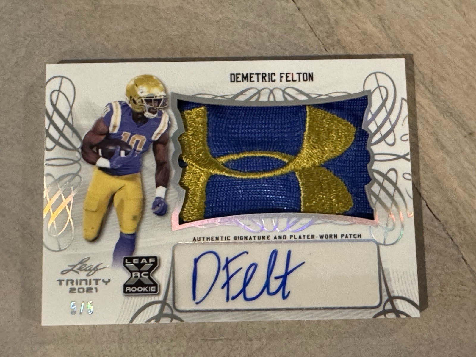 2021 Leaf Trinity - Patch Auto Demetric Felton #PA-DF2 Under Armour Patch! /5