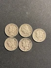 Lot of (5) 90% Silver Mercury Dimes - Dates in description