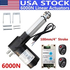 4" Stroke 6000N Electric Linear Actuator 1320LBS Lift DC 12V W/ Motor Controller