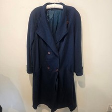Women's ALORNA Teal Pure Wool Long Pea Coat Size 18/20