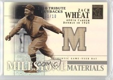 2010 Topps Tribute Buybacks Milestone Materials 1/10 Zach Wheat #MIM-ZW HOF 0d08