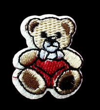 Embroidered Iron-On Applique Bear 1 1/2 x 1 1/4 inch