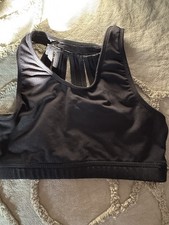 GK Elite crop top child large CL GYMNASTICS DANCE under leotard BLACK fun back