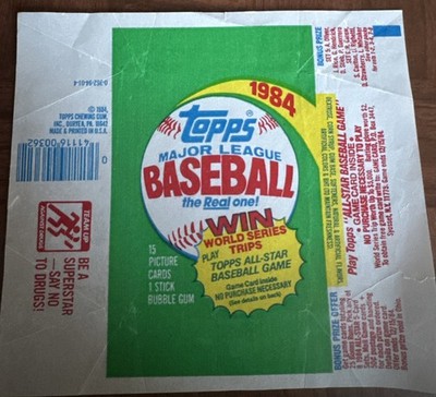 1984 Topps Baseball MLB Empty Wax Wrapper GET EVERY 4TH FREE
