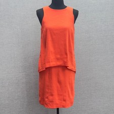 Antonio Melani Linen Blend Sleeveless Coral Sheath Dress Size 2