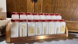 Griffiths Milk Glass Spice Jars | eBay