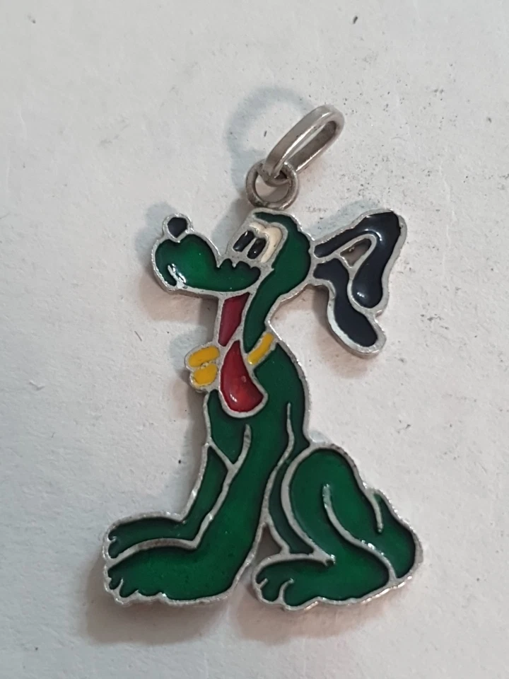 Ciondolo Pluto Walt Disney Argento 800 Vintage Smaltata  - Immagine 4 di 4