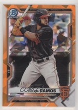 2021 Bowman Sapphire Chrome Prospects Orange Refractor 74/75 Heliot Ramos 0o6v