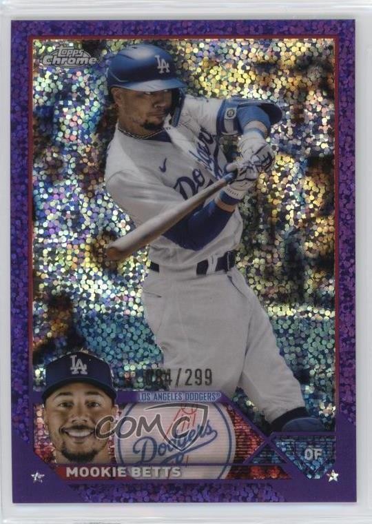 2023 Topps Chrome Purple Speckle Refractor 84/299 Mookie Betts #150 v1i