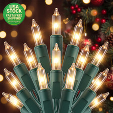 LED Christmas String Lights 20FT 100 Count Warm White Waterproof