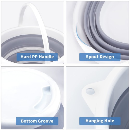 Collapsible Bucket 10L 2.6 Gallon Cleaning Bucket Mop Bucket Folding Foldable... - Picture 5 of 7