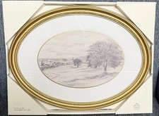NEW Hearth And Hand With Magnolia 12x16 Oval Framed Landscape Sketch