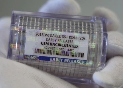(20) Coin Roll US Silver Eagles 2015W NGC Early Release Gem Unc Roll