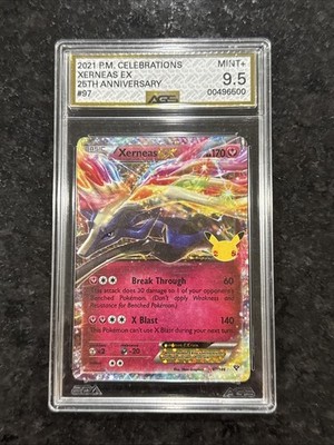 2021 Pokemon Celebrations Xerneas EX 25th Anniversary AGS Mint+