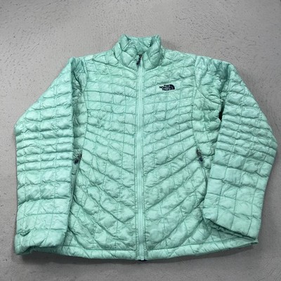 North Face Jacket Womens Medium Green Puffer Thermoball Lightweight Outdoor