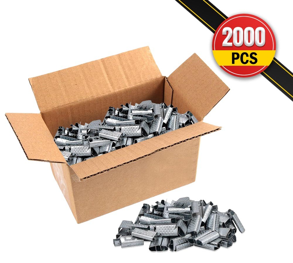 2000Pcs Banding Strapping Clips for 3/4" Strap Width Polyester (PET) Strapping
