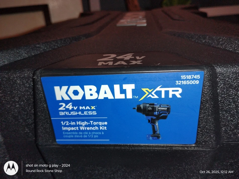 Kobalt 24v Max XTR 1/2" Impact Wrench Kit Hard Case Box & 1 Battery - Image 4 of 4