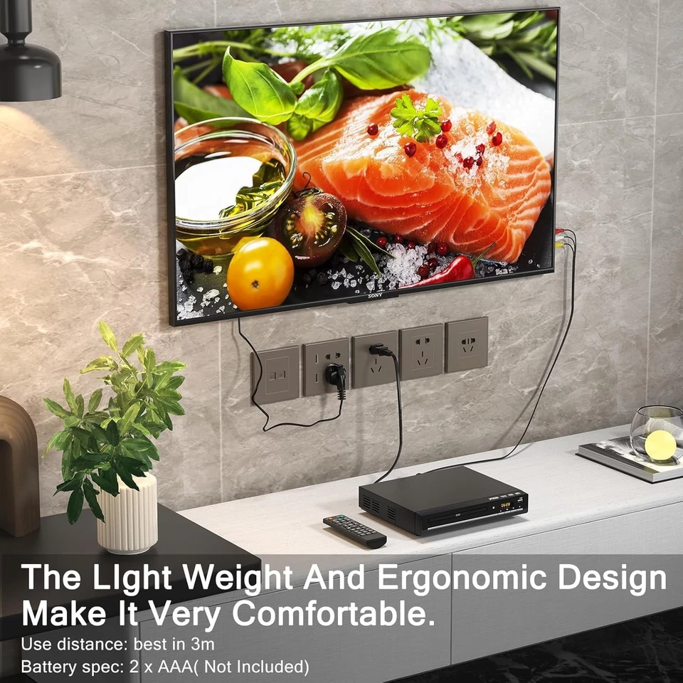 Reproductores de DVD para TV con HDMI, Reproduce todas las regiones y formatos,Reproductor de CD para el hogar,Su Foto 3 de 4