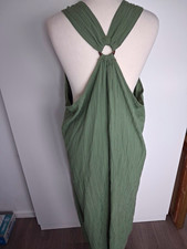 SHEIN Size 3XL Green Sleeveless V-Neck Long Maxi Dress Pullover Ring Accents