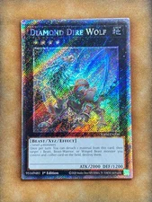 Yugioh Diamond Dire Wolf RA04-EN200 Platinum Secret Rare 1st Ed NM
