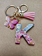 Initial Letter K Keychain Pendant Resin Bag Charm Keychain Purse Backpack Gift