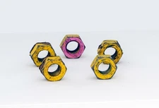 2015 Jeff Gordon #24 Fall Talladega Raced Lug Nuts - Set of 5 with Pink Master