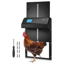 VEVOR Battery Powered Automatic Chicken Coop Door with Timer Anti-Pinch Design