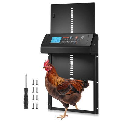 #ad VEVOR Battery Powered Automatic Chicken Coop Door with Timer Anti Pinch Design $37.99