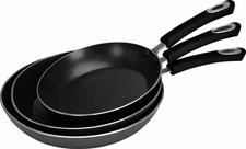 Utopia Kitchen Frying Pan Set 3-Piece Aluminum Nonstick Frying Pan, 8"-9.5"- 11"