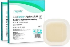 MedVance Hydrocolloid Bordered Adhesive Wound Dressing, 2"×2", Box of 10