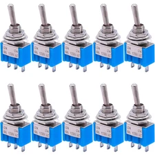 10Pcs 3 Pin SPDT ON-OFF-ON 3 Position Mini Toggle Switches MTS-103 US Free Ship