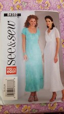 Butterick Pattern B4706 Semi Fitted Straight Dresses Sizes 16 18 20 22 UNCUT