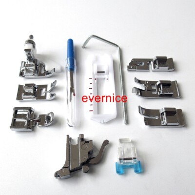 11 Snap-On Foot Set For Baby Lock ESG ESE Janome 1600P Viking 2760 Pfaff 1200