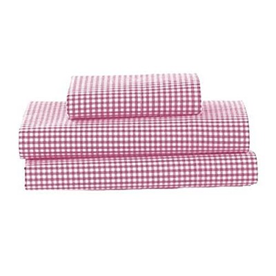 bkb Gingham Toddler Sheet Set Pink