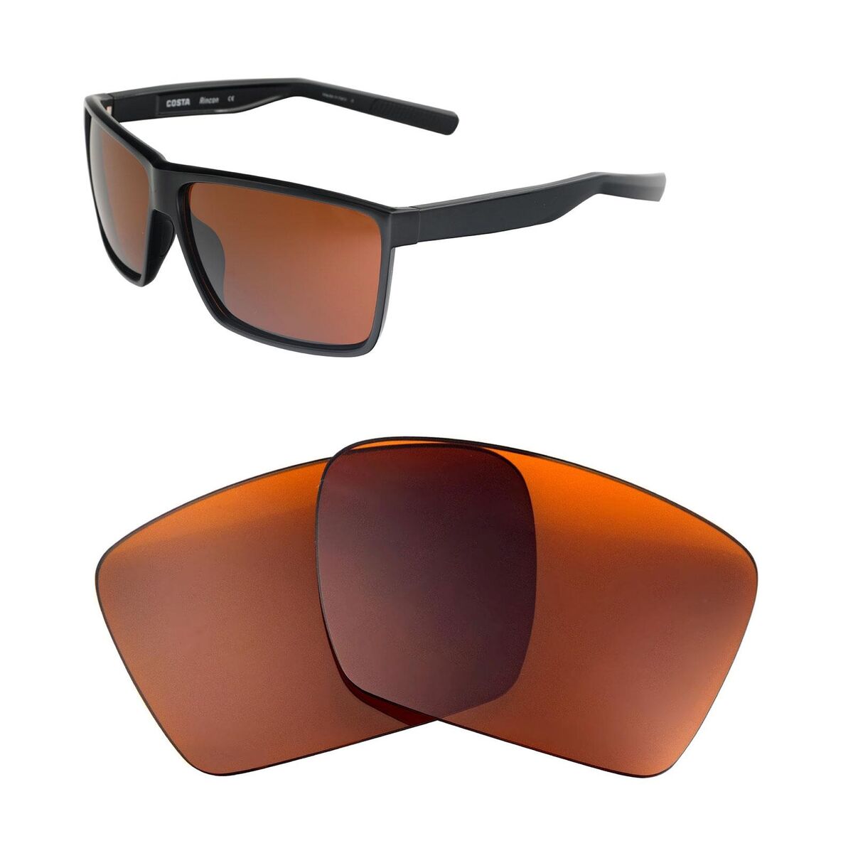 Walleva Brown Polarized Replacement Lenses for Oakley Flak Beta