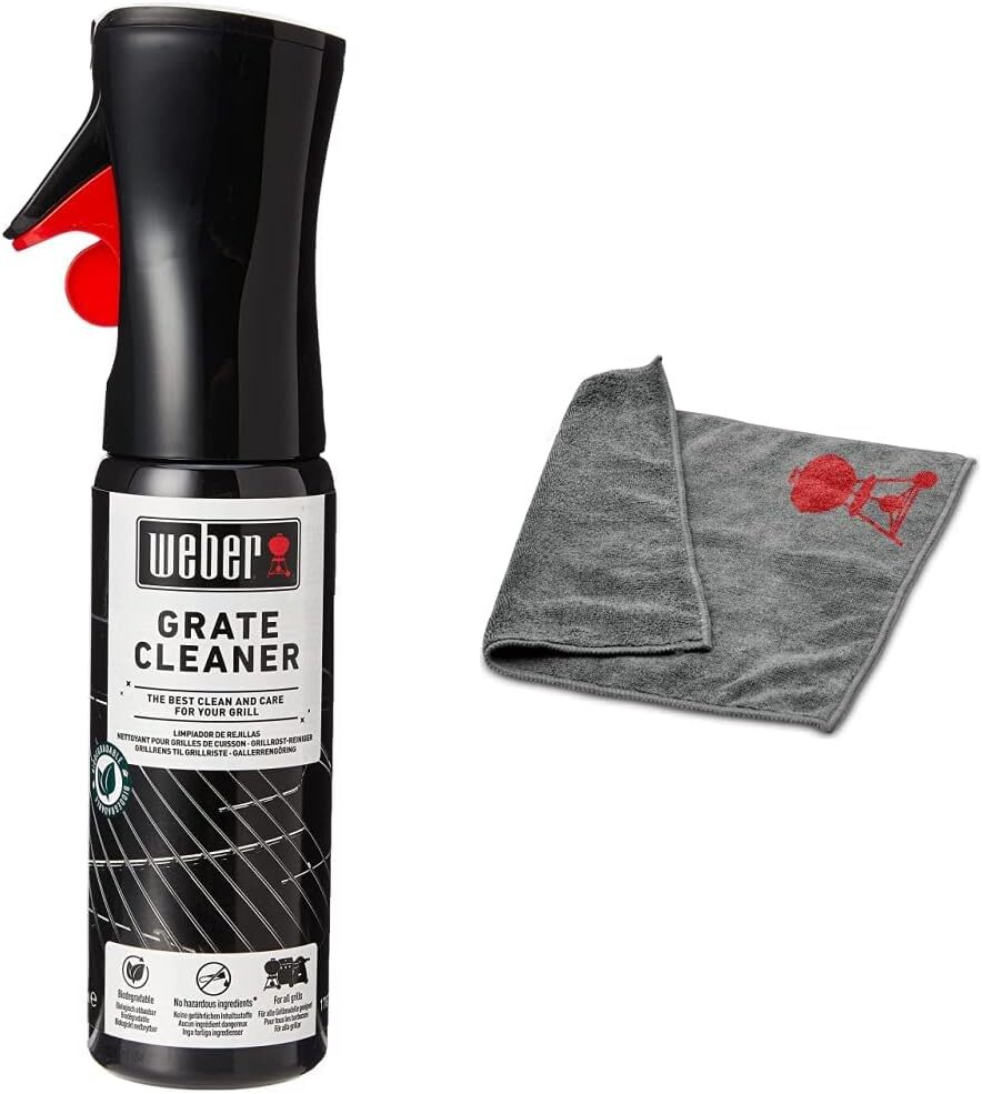 Nettoyant grilles barbecue noir 300ml avec son chiffon microfibre