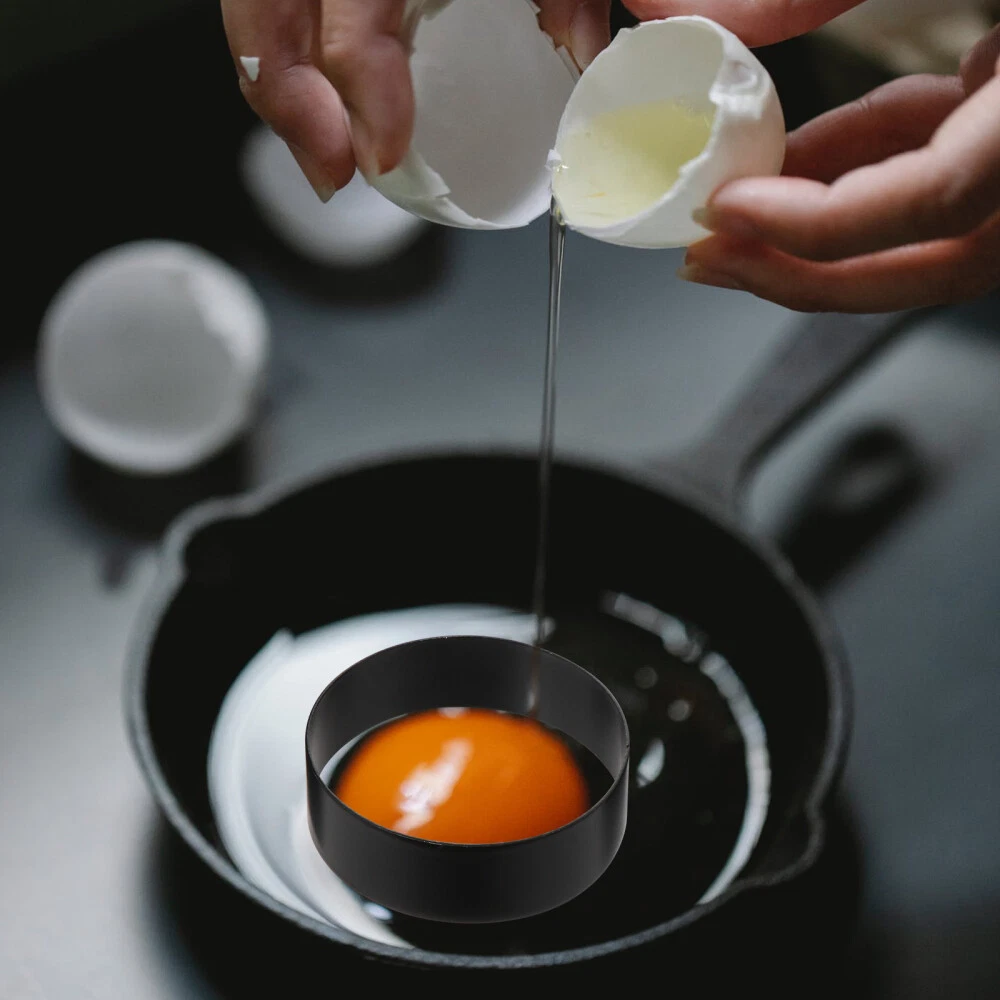 6Pcs Round Egg Cooker Rings Omelet Poachers Griddle Non Stick Fry Pan Nonstick