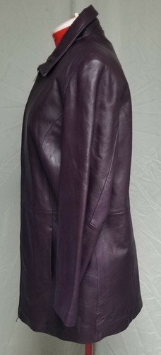 Centigrade Leather Purple Plum Biker Jacket M Women's soft - Picture 8 of 12