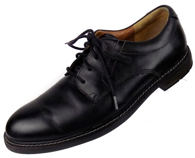 Clarks 1825 Unstructured Mens Size 9.5 M Black Leather Oxfords