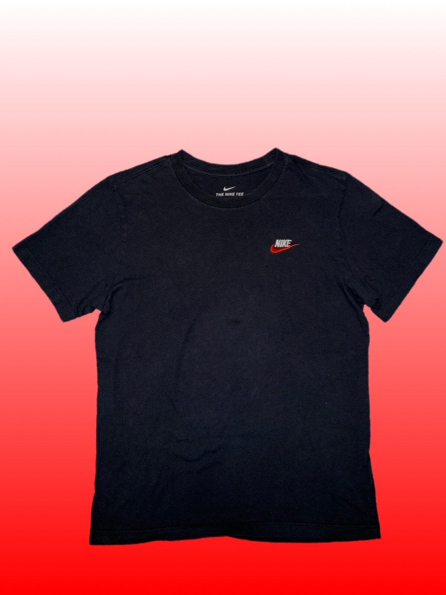 black nike t shirt with red tick