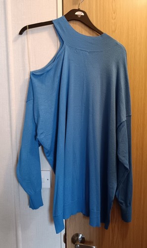 Peyton Primrose Ladies Top Open Shoulder Blue 3xl