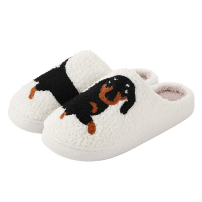 Women Men Soft Plush Warm Indoor Slipper Dachshund Slippers