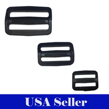Triglides Webbing Slides 3/4 1 1.5 2" Tri Glides Black Plastic Adjuster Fastener