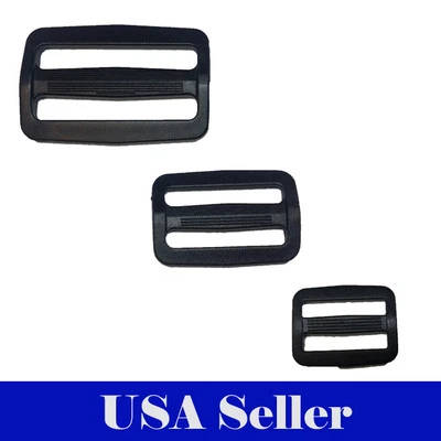 MTP Triglides Webbing Slides 3/4 1 1.5 2" Tri Glides Black Plastic Adjuster Fastener