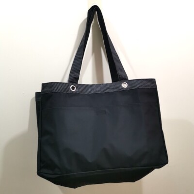 Thirty One Soft Utility Tote Travel Beach Large 31 Gift Bag In Black Twill Strip Thirty One Soft Utility Tote Travel Beach Large 31 Gift Bag In Black Twill Strip