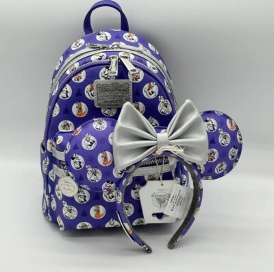 Disney Parks Loungfly 100th Mickey Platinum Purple Backpack  display picture 3