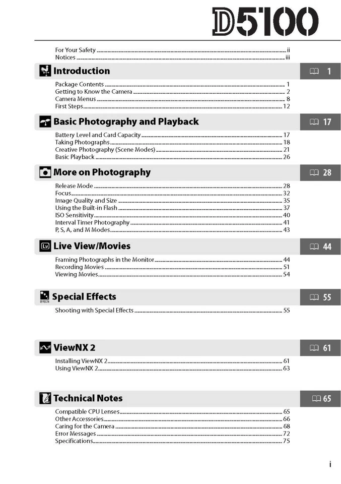 Nikon D5100 5100 Instruction Manual User Guide -92 Pages - Image 4 of 4