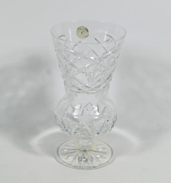 Waterford Ireland Lead Crystal Cullen Thistle Clear 7" Footed Vase eBay